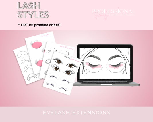 Lash Style Practice Sheet, mapping, design PDF