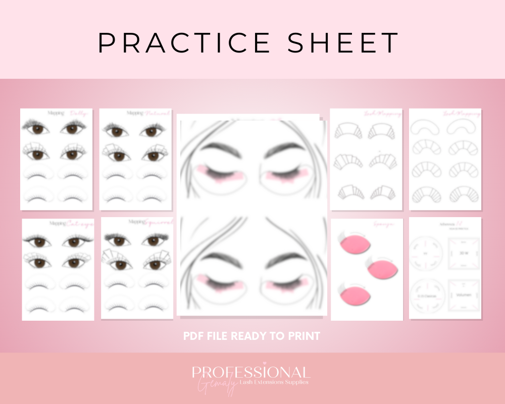 Lash Style Practice Sheet, mapping, design PDF